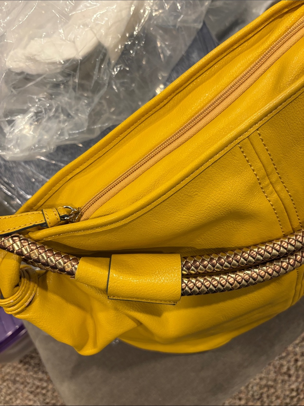 Gorgeous Sondra Robert Maize Woven Strap Bag,NWT - Picture 9 of 12